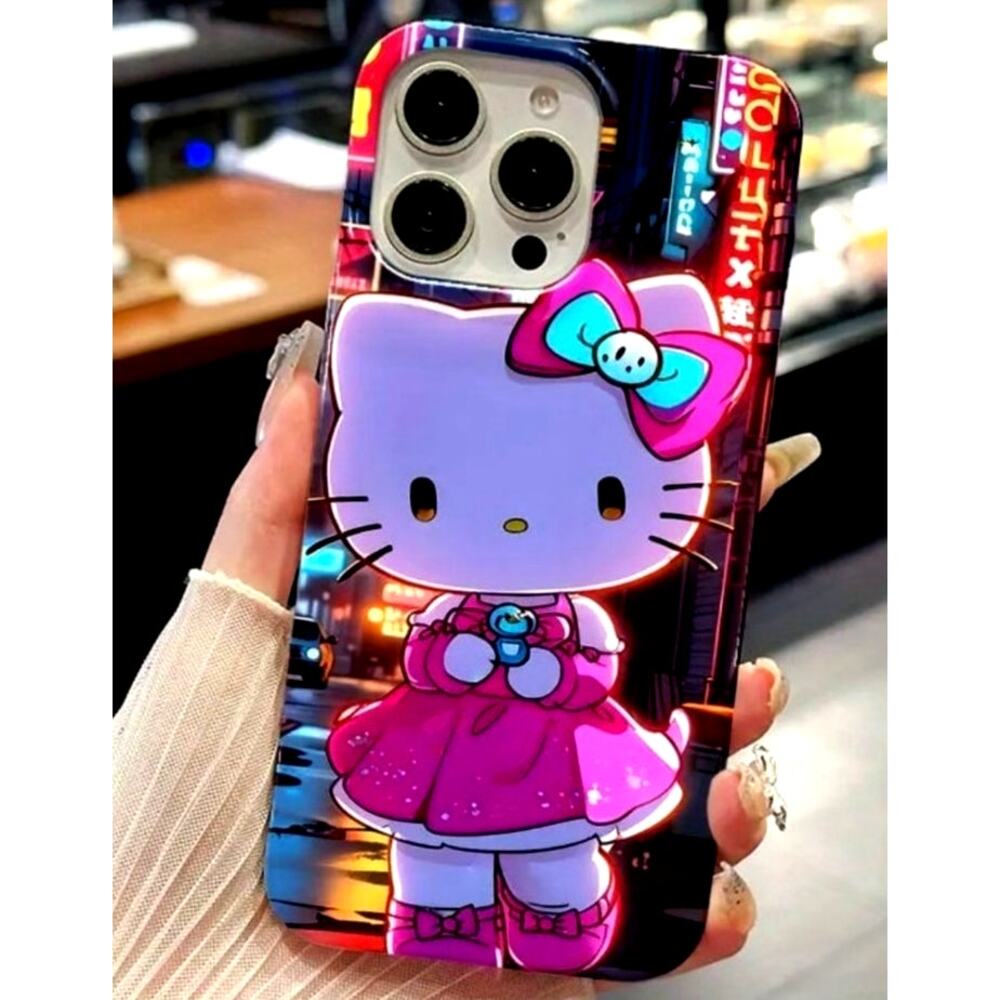 Hello Kitty, cell phone case Iphone 16 plus Kitty w Pink dress, purse, bow NEW